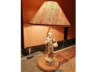 Old French Table Lamp with Porcelain Figure