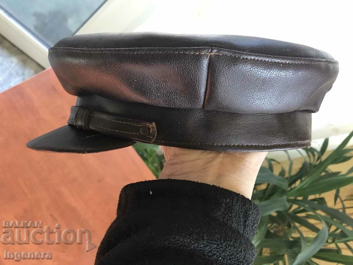 CAP LEATHER HAT FROM THE EARLY SOC-#7 - 6 CAP LEATHER HAT FROM THE EARLY SOC-#7 - 6