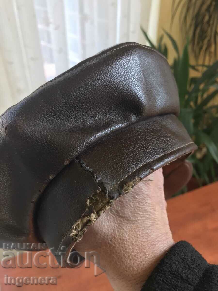 CAP LEATHER HAT FROM THE EARLY SOC-#7 - 7 CAP LEATHER HAT FROM THE EARLY SOC-#7 - 7