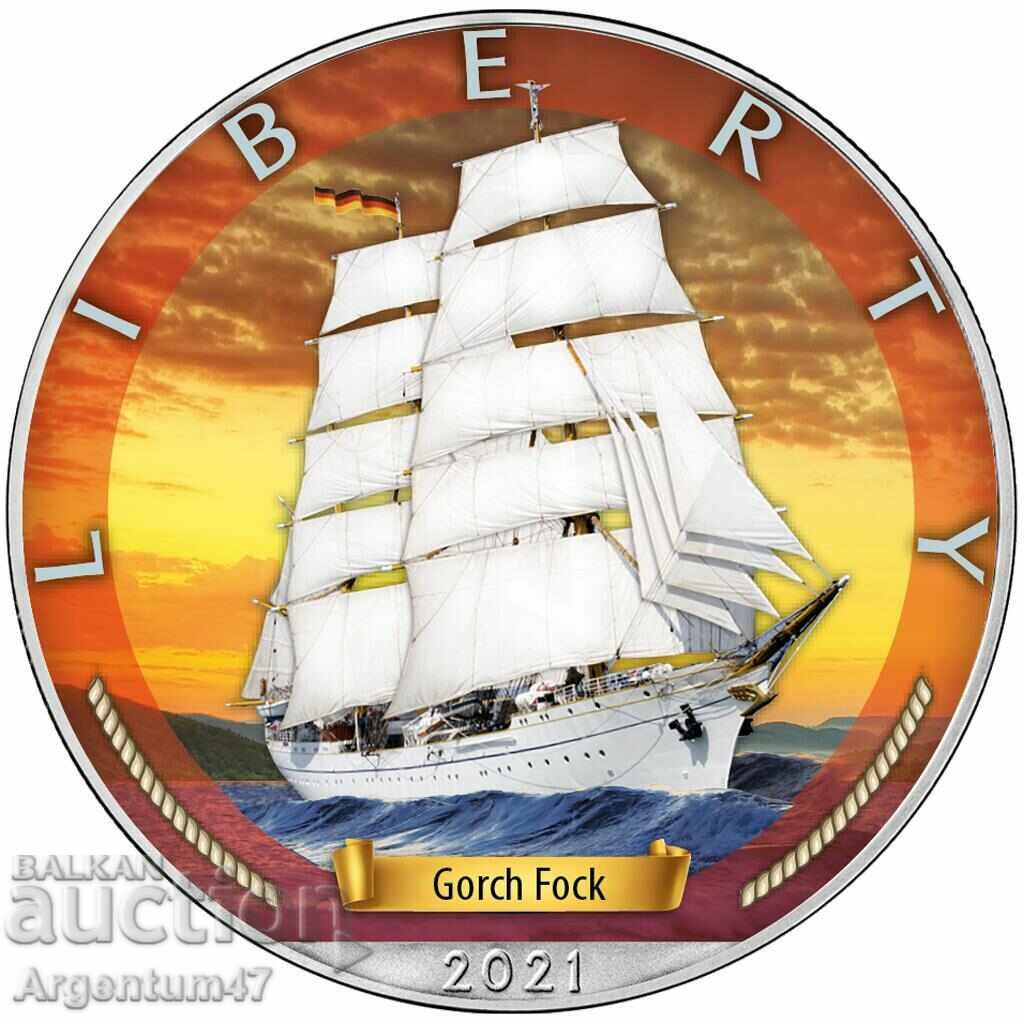 SILVER 1 OZ 2022 AMERICA AGE OF SAILING BITTER SEAL