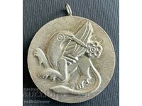 34386 България медал Рилски манастир грифон детайл от иконос