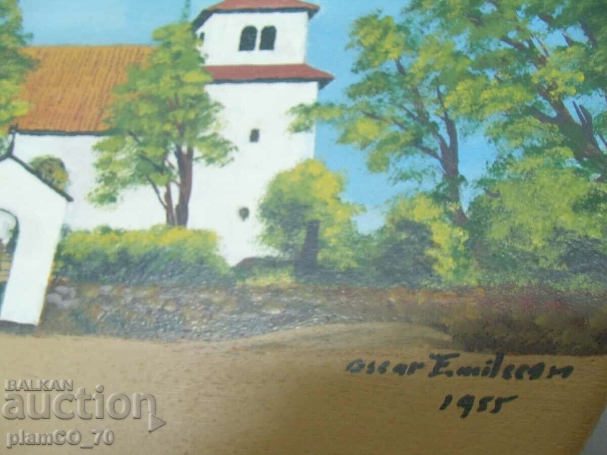 Auction  No.*6837 old wooden painted panel - diameter 30 cm