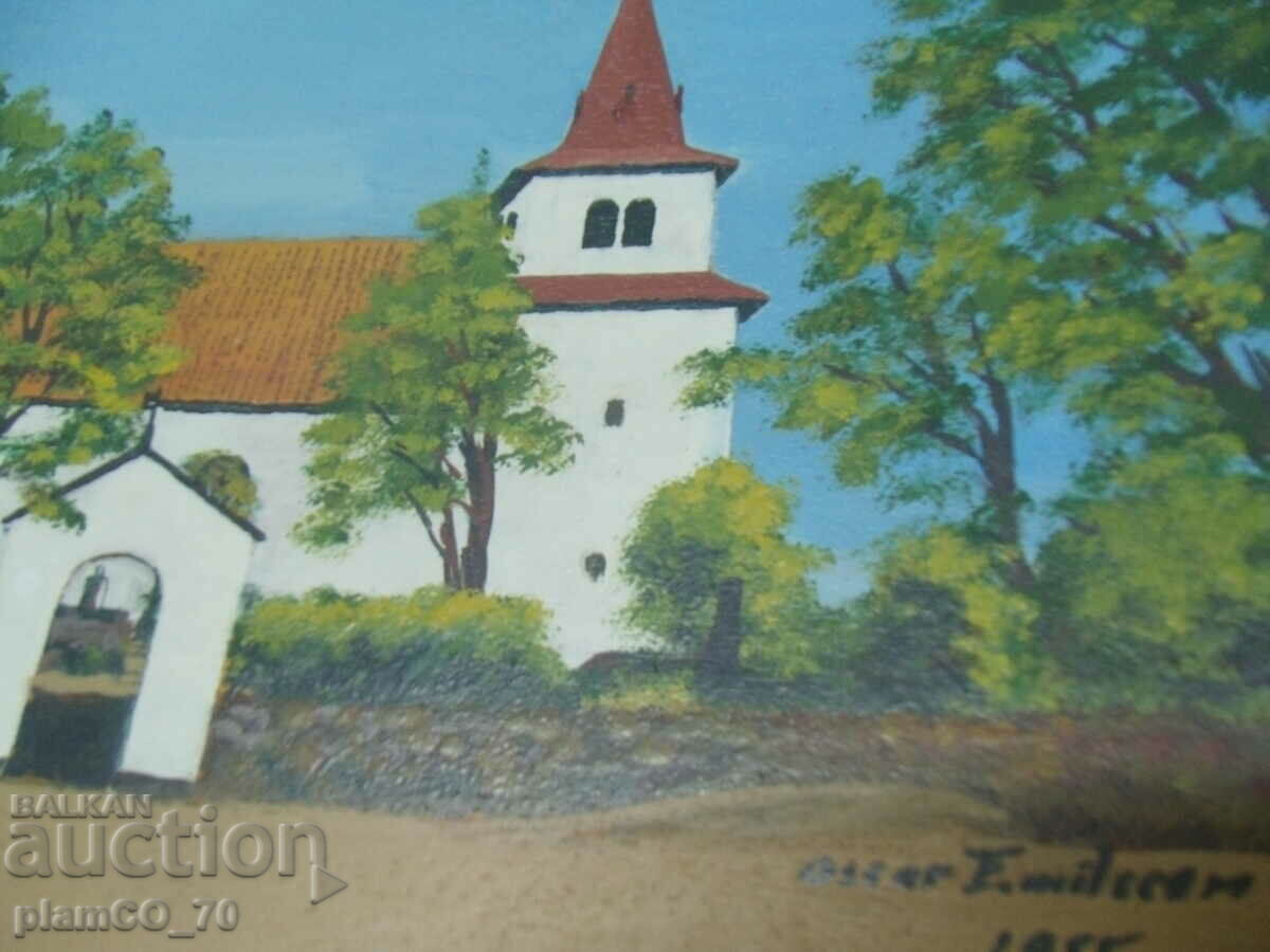 Delivery of No.*6837 old wooden painted panel - diameter 30 cm