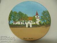 No.*6837 old wooden painted panel - diameter 30 cm