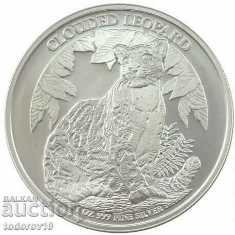 Monedă de argint 2023 Leopard întunecat Cambodgia 1 oz