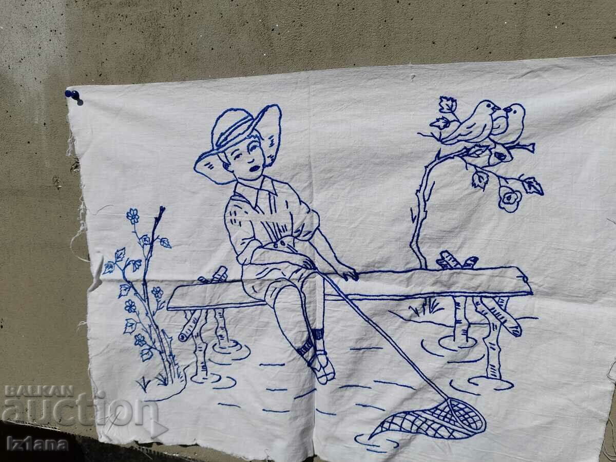 Аукцион Старина бродирана калъфка за възглавница Аукцион Старина бродирана калъфка за възглавница