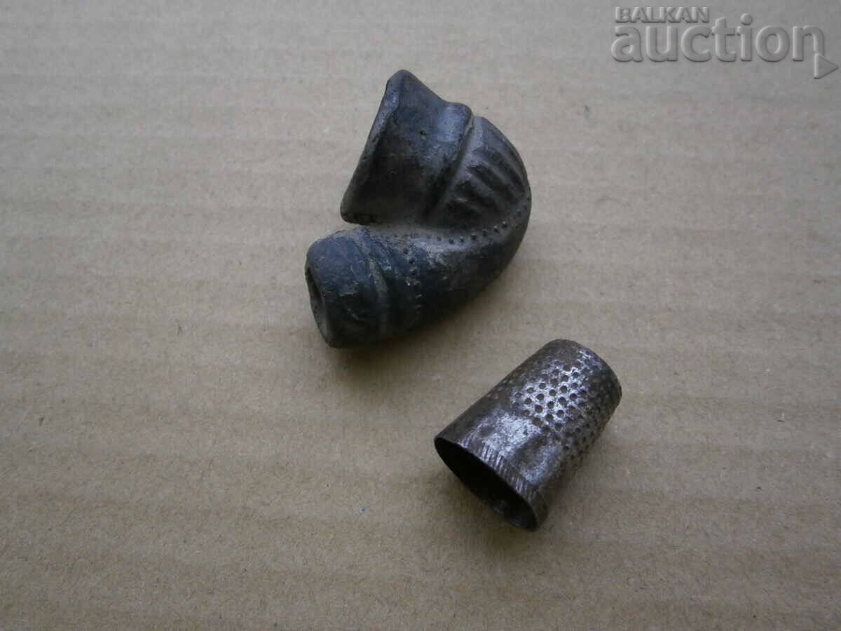 ceramic chibuk pipe 17th century and sewing sprinkler lot with price 41.00 BGN | € 20.96 ceramic chibuk pipe 17th century and sewing sprinkler lot with price 41.00 BGN | € 20.96