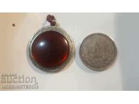 PAKISTANI - INDIAN PENDANT LOW SILVER STONE GLASS