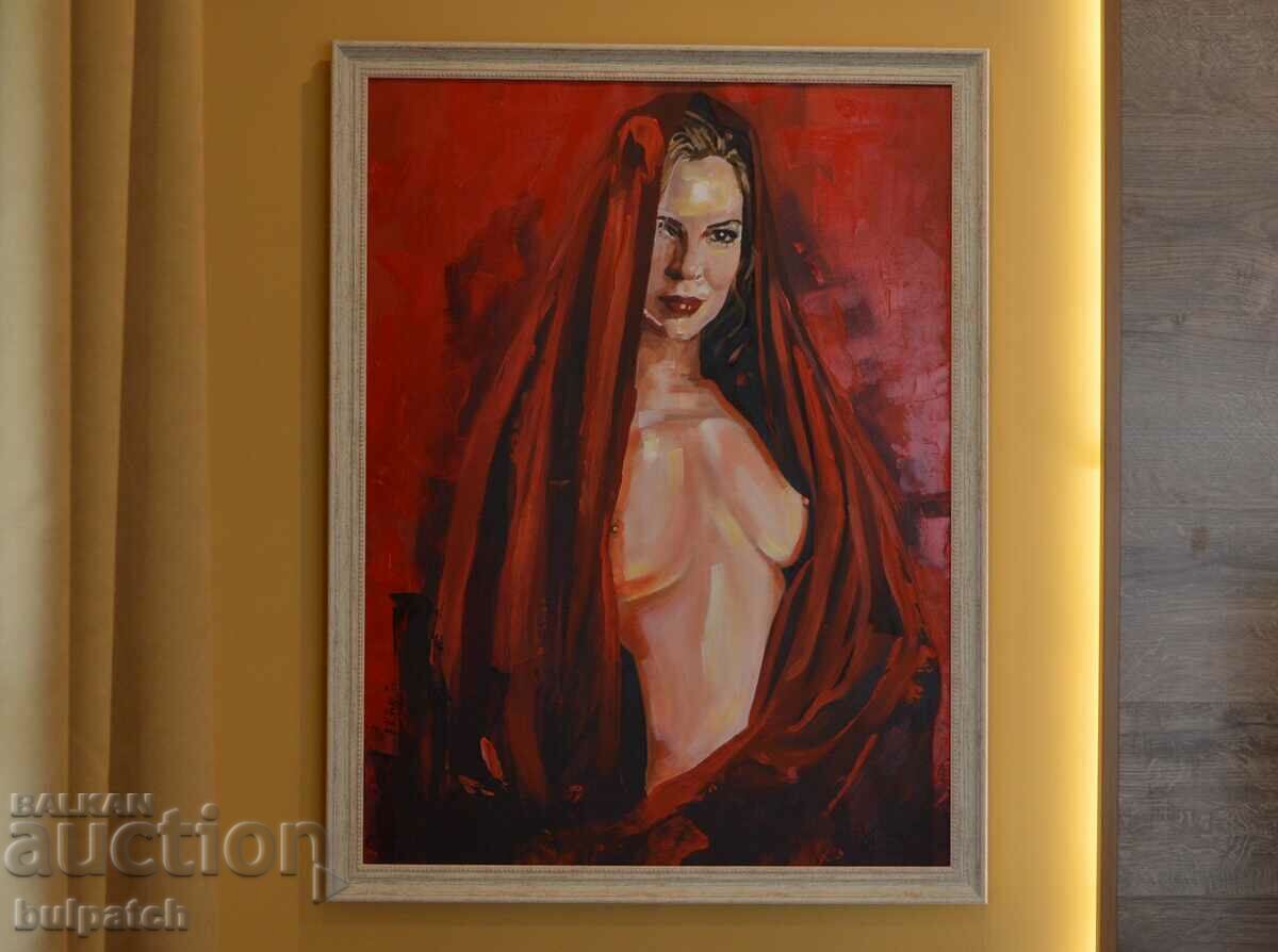painting Lady in red