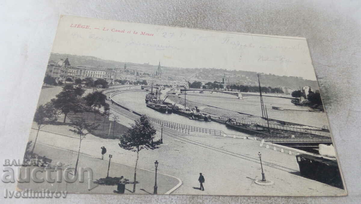 Carte poștală Liege Le Canal et la Meuse