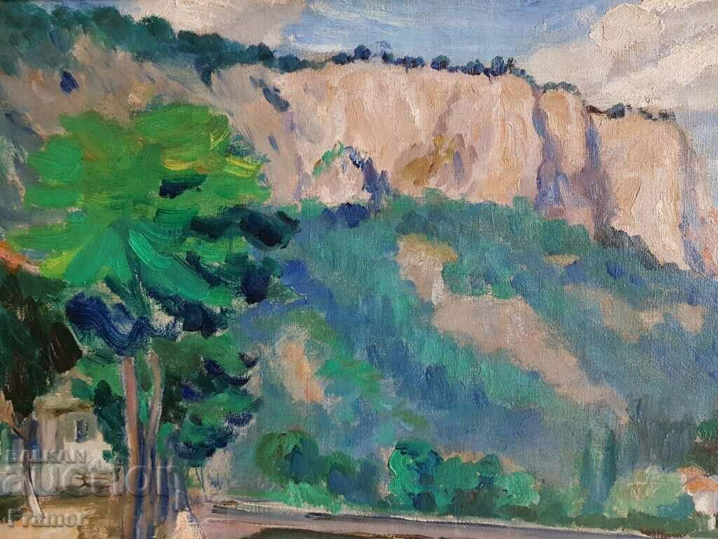 Auction STOYAN KIRYAZOV 1926 -1995 Teteven Landscape with a bridge 1966 oil Auction STOYAN KIRYAZOV 1926 -1995 Teteven Landscape with a bridge 1966 oil