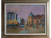 Nikolay Yankov National Assembly Square BAS 1977 oil paints