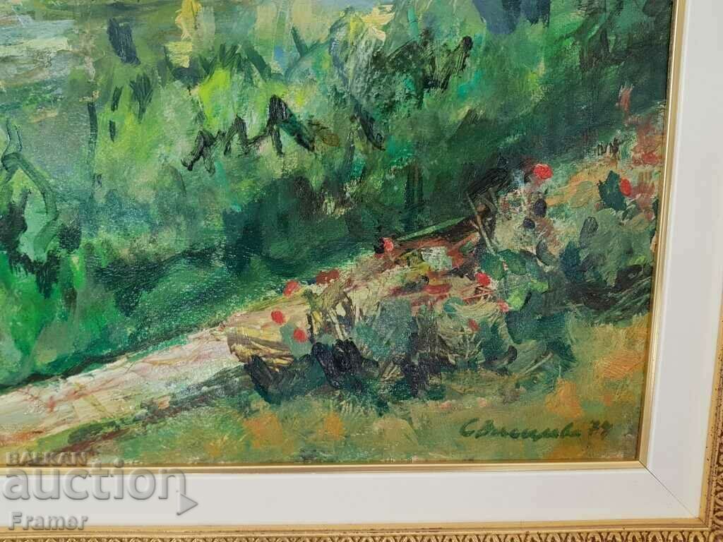 Stanka Vasileva the covered bridge in Lovech 1974 oil paints - 5 Stanka Vasileva the covered bridge in Lovech 1974 oil paints - 5