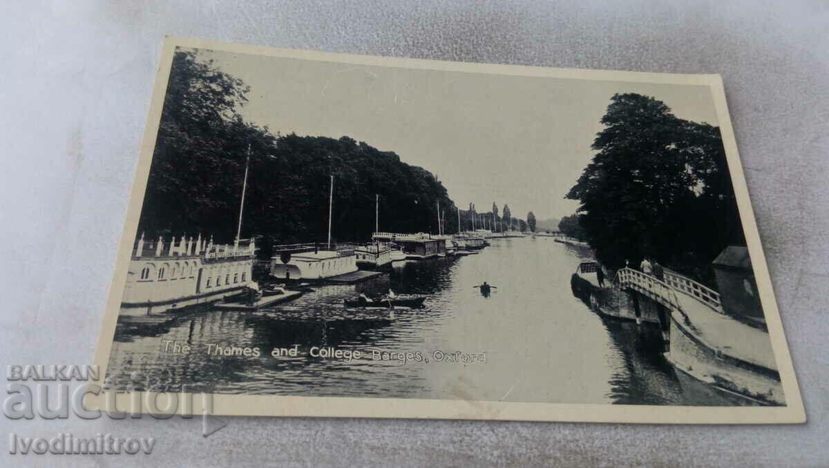 Oxford The Thames and College Barges Postcard
