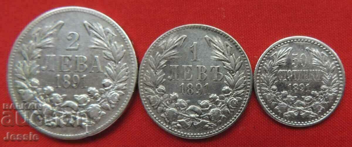 1891 - Bulgaria Lot complet Argint