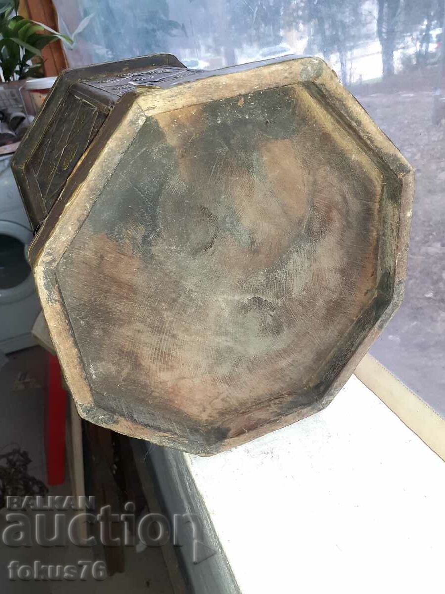 Beautiful old wood and bronze umbrella stand - 5 Beautiful old wood and bronze umbrella stand - 5