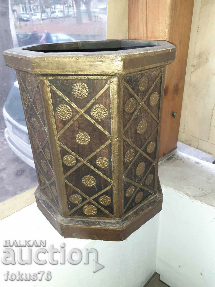 Beautiful old wood and bronze umbrella stand