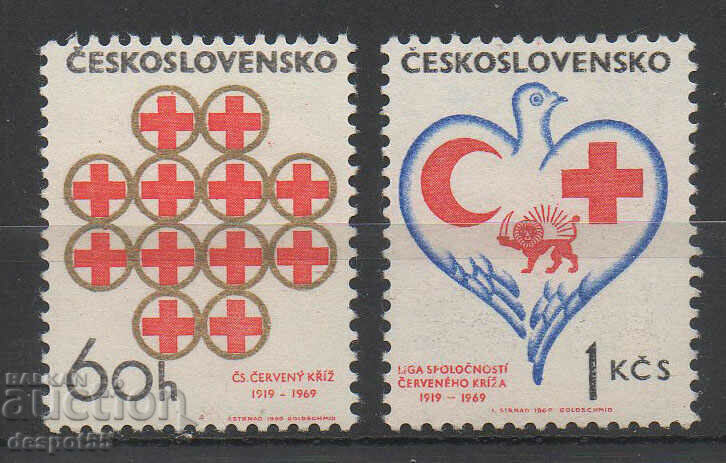 1969. Τσεχοσλοβακία. Επέτειοι του Ερυθρού Σταυρού.