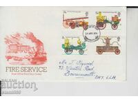 Първодневен Пощенски плик Стари Пожарникарски Автомобили