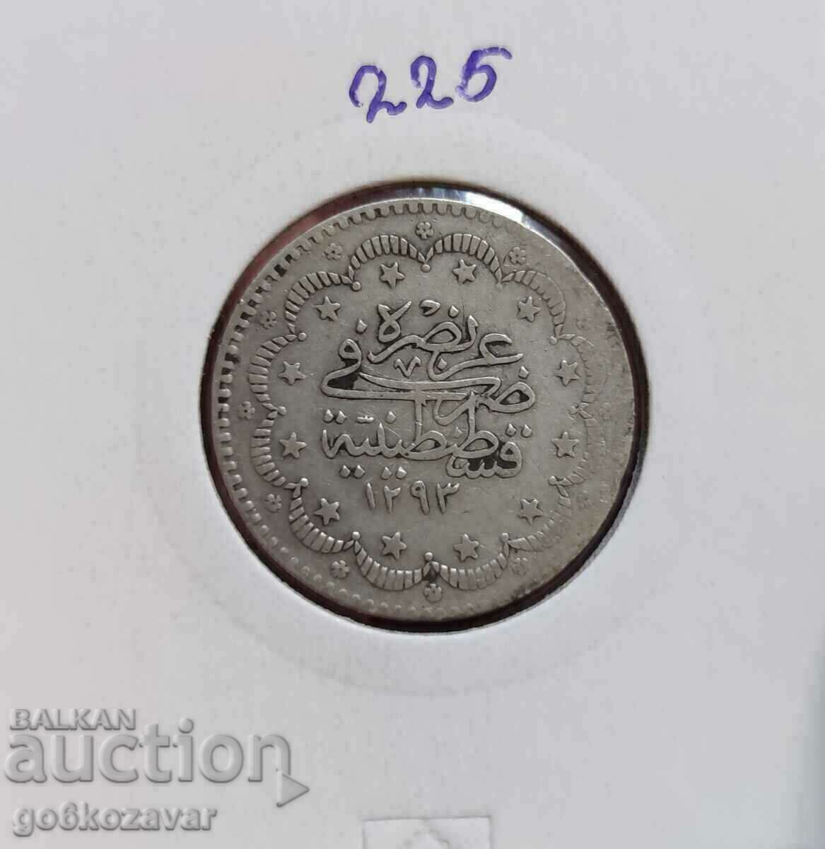 Ottoman Empire 5 Kurusha 1293-1876 Silver number 13