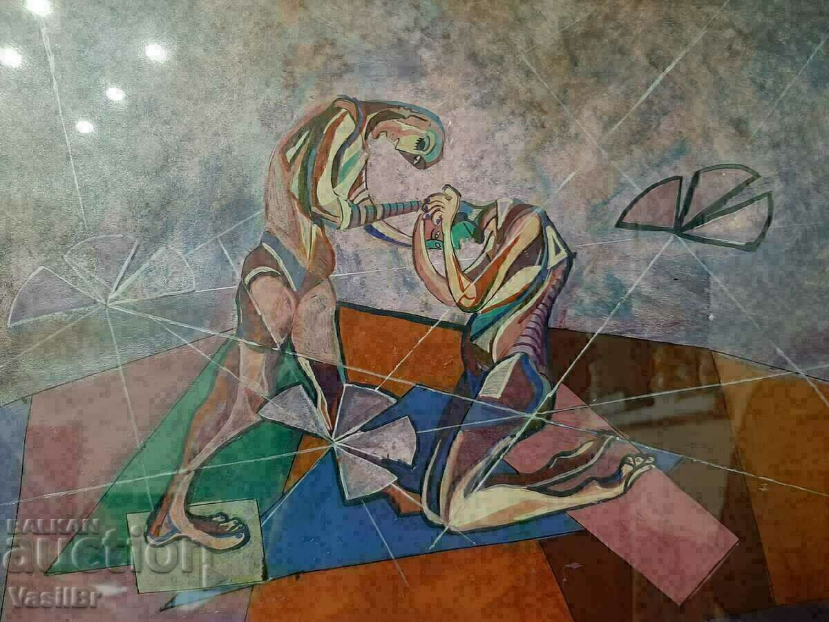 Pictură abstractă magistrală, cubism! cu preț € 81.81 | 160.01 BGN