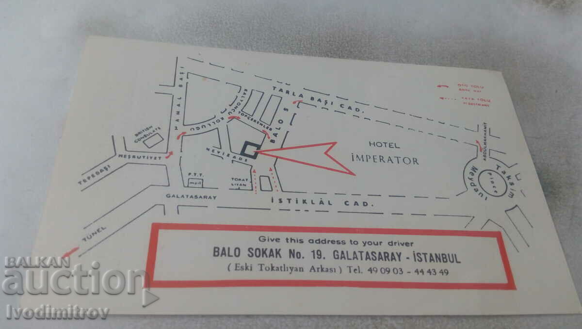 Postcard Istanbul Hotel IMPERATOR with price 0.75 BGN | € 0.38 Postcard Istanbul Hotel IMPERATOR with price 0.75 BGN | € 0.38