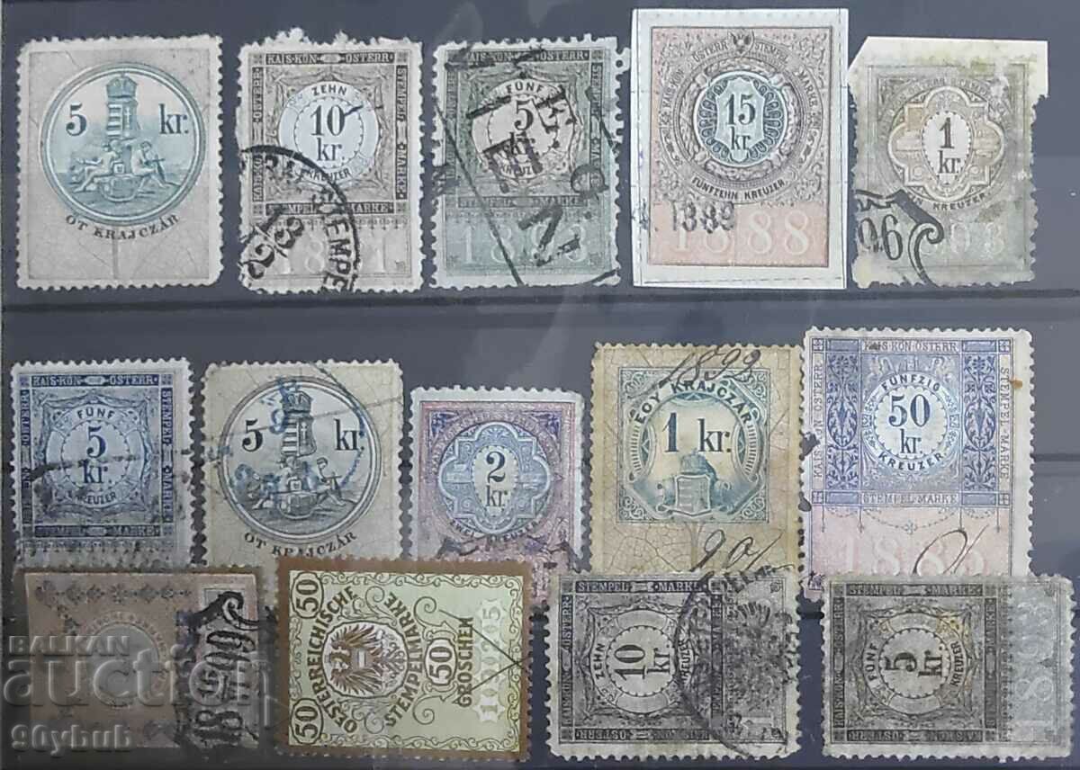 Austria Ungaria 14 buc. timbre de stoc