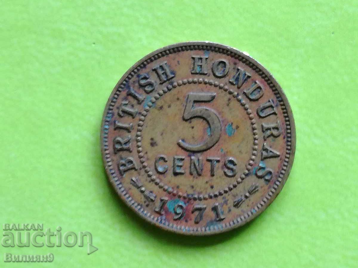 5 cenți 1971 Honduras britanic
