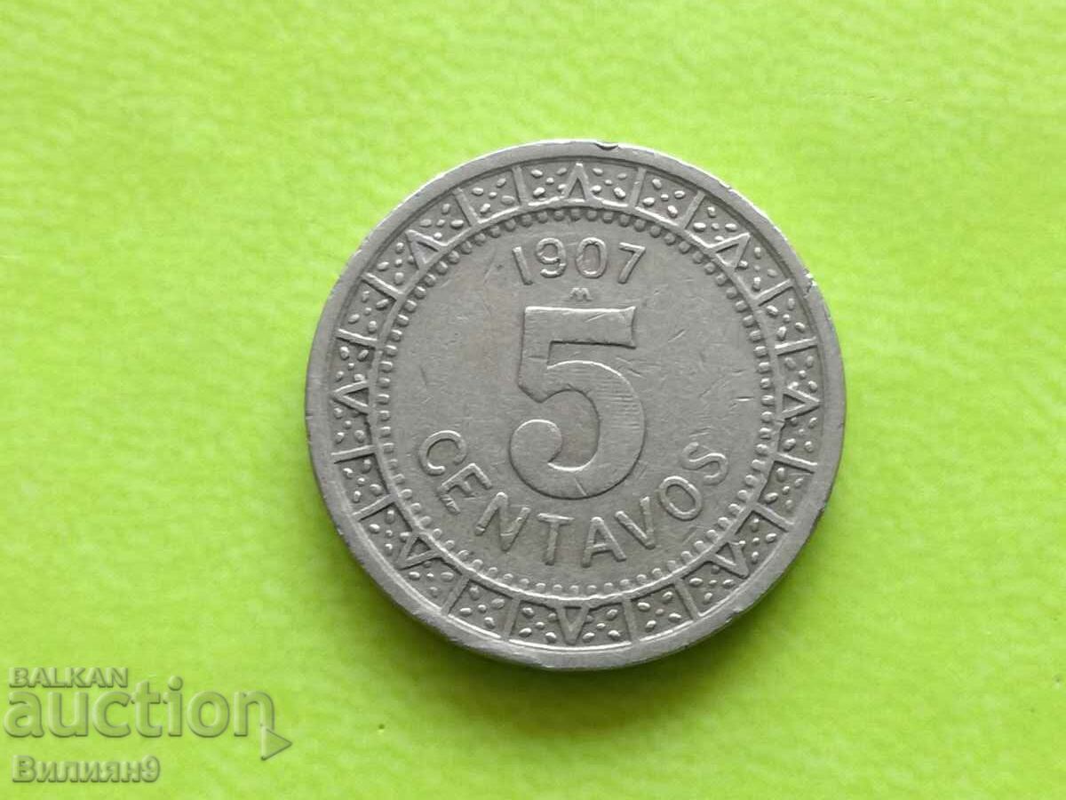5 centavos 1907 Μεξικό