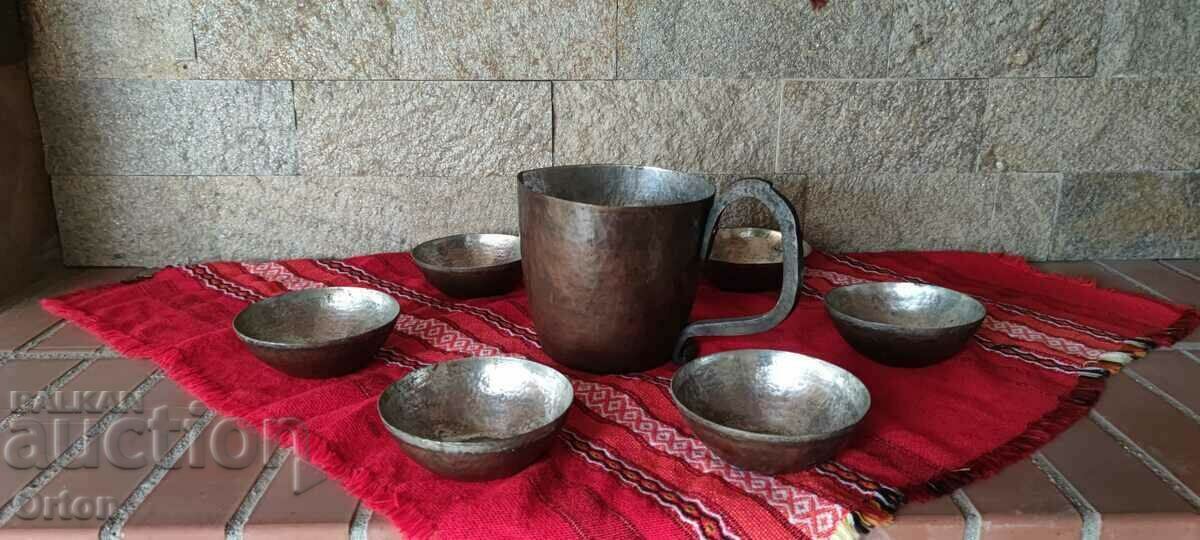 Old Forged Copper Wine Service with price 179.00 BGN | € 91.52 Old Forged Copper Wine Service with price 179.00 BGN | € 91.52