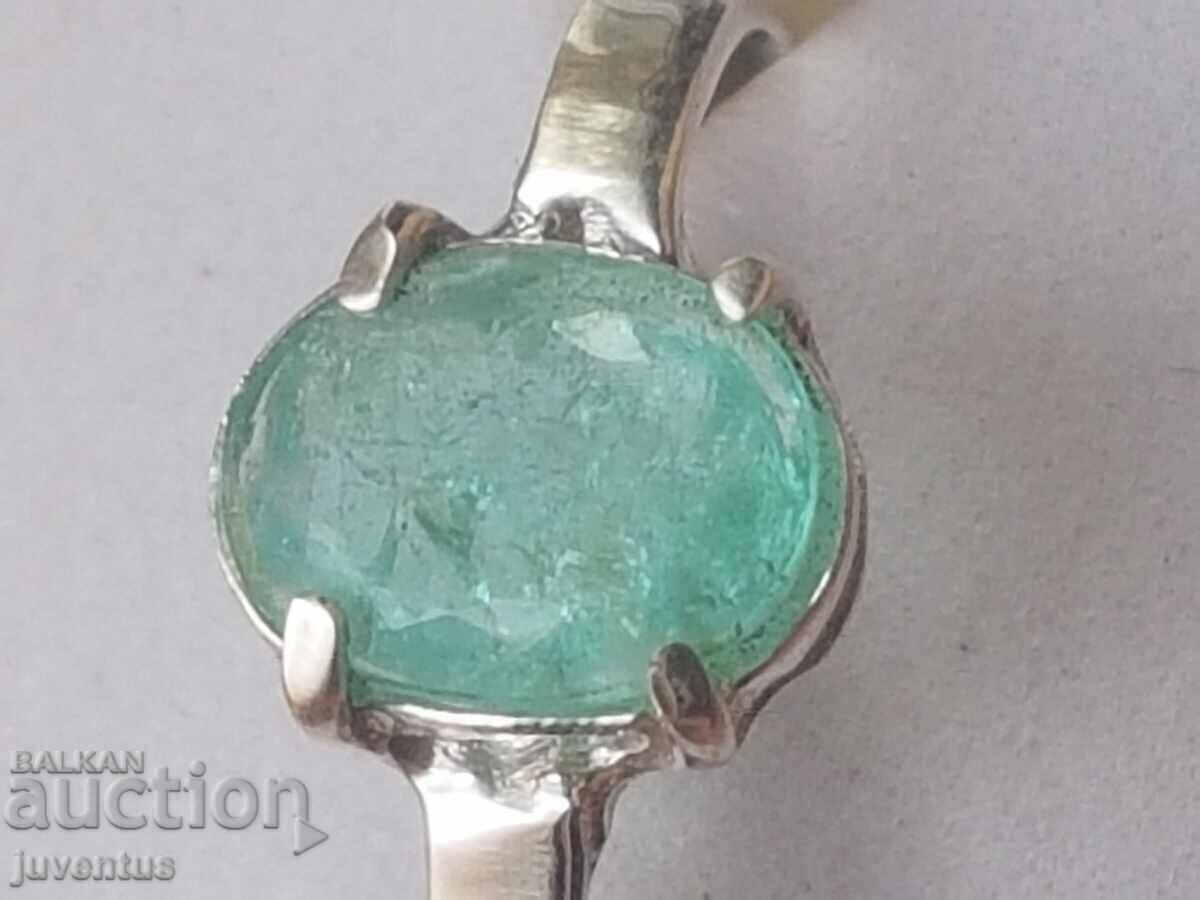SILVER RING WITH PARAIBA TOURMALINE 1.57ct. CERTIFICATE