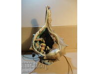 OLD PORCELAIN LAMP WITH MARINE MOTIF SHELL