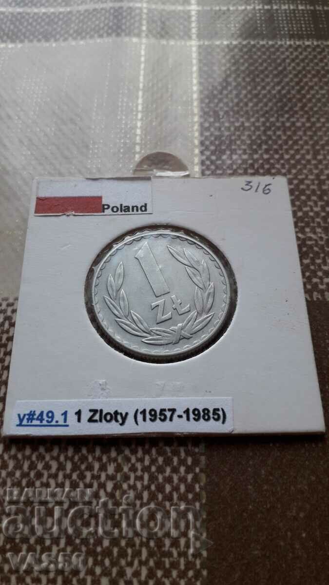 316. POLAND-1 zloty 1976