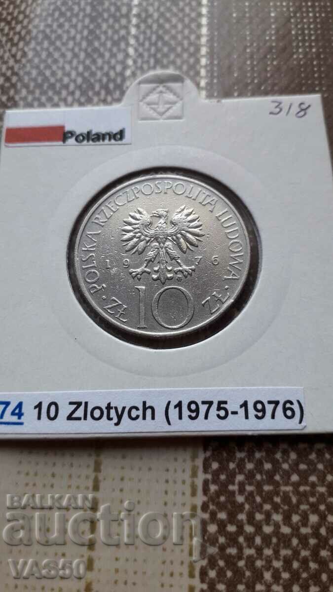 318. POLAND-10 zlotys 1976