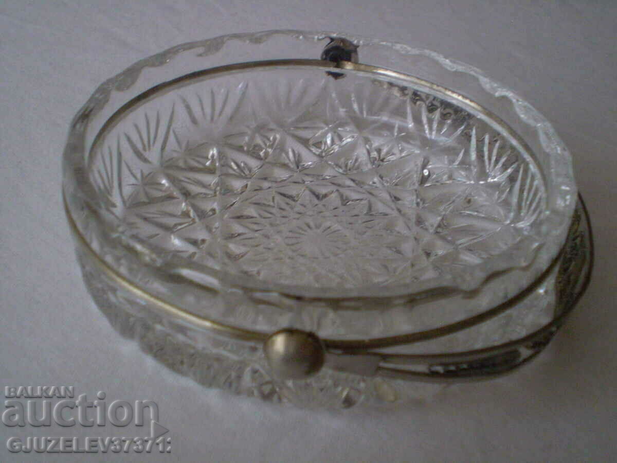 Auction Bonbonniere basket crystal handle filigree Auction Bonbonniere basket crystal handle filigree