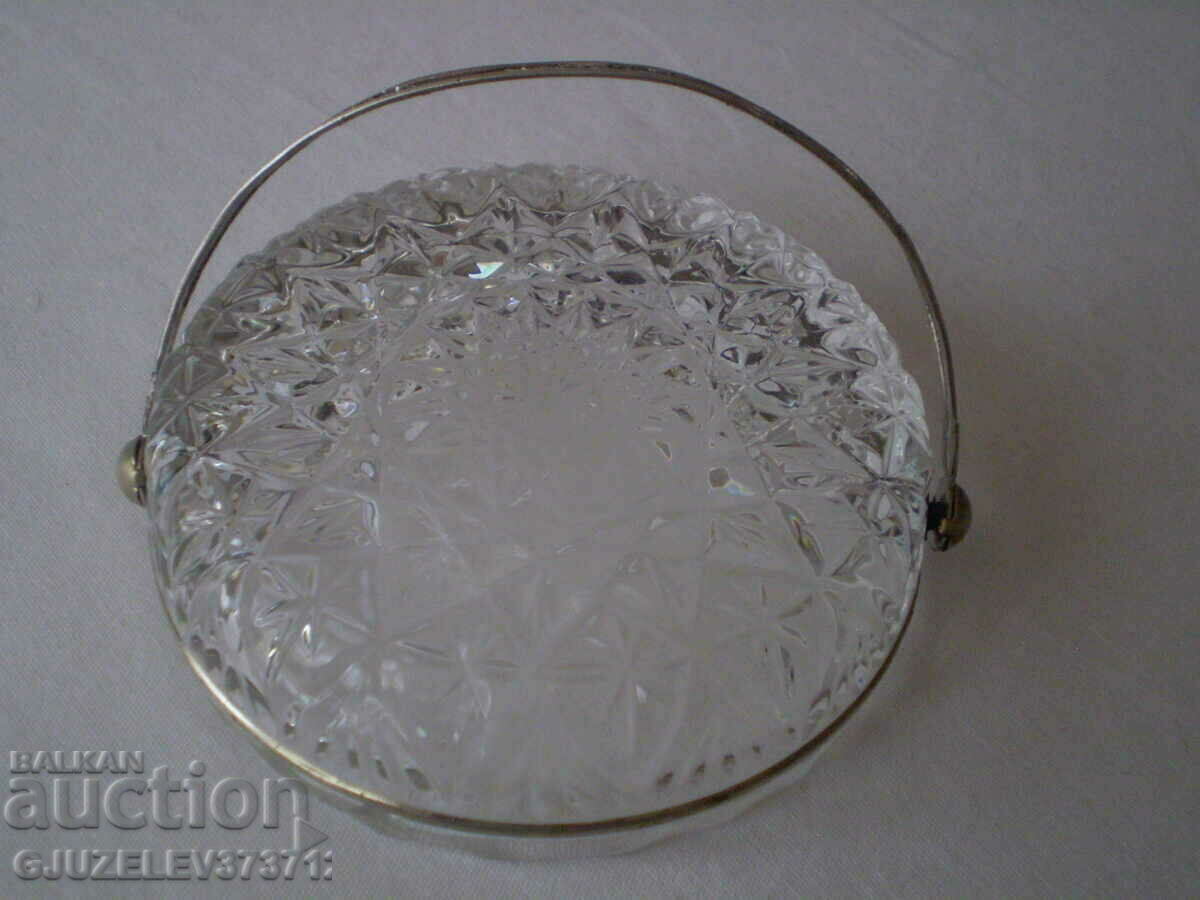 Bonbonniere basket crystal handle filigree - 6 Bonbonniere basket crystal handle filigree - 6