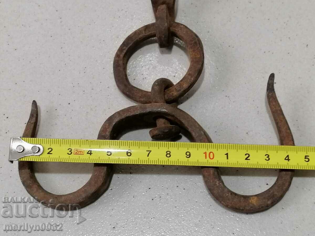 Auction An old forged scraping hook, double twin Auction An old forged scraping hook, double twin