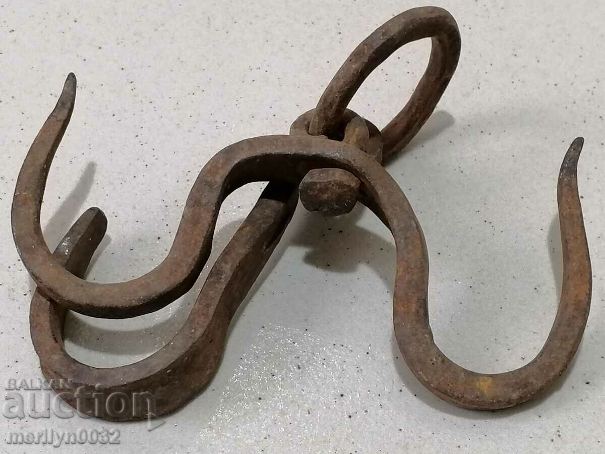 Delivery of An old forged scraping hook, double twin Delivery of An old forged scraping hook, double twin
