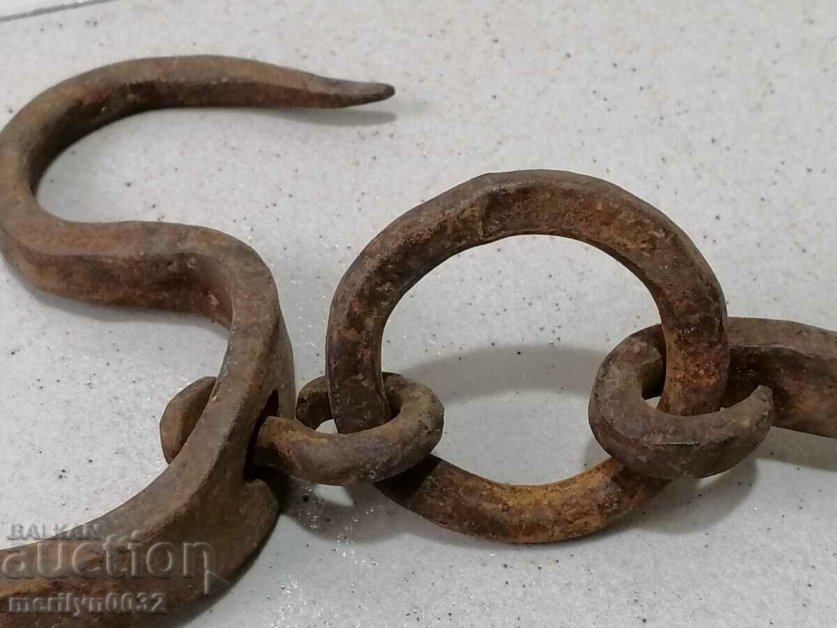 An old forged scraping hook, double twin - 7 An old forged scraping hook, double twin - 7