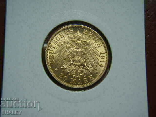 Аукцион 20 Mark 1914 Baden (Germany) Баден - AU (злато)