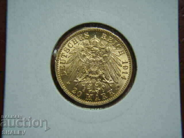 20 Mark 1914 Baden (Γερμανία) Baden - AU (χρυσός)