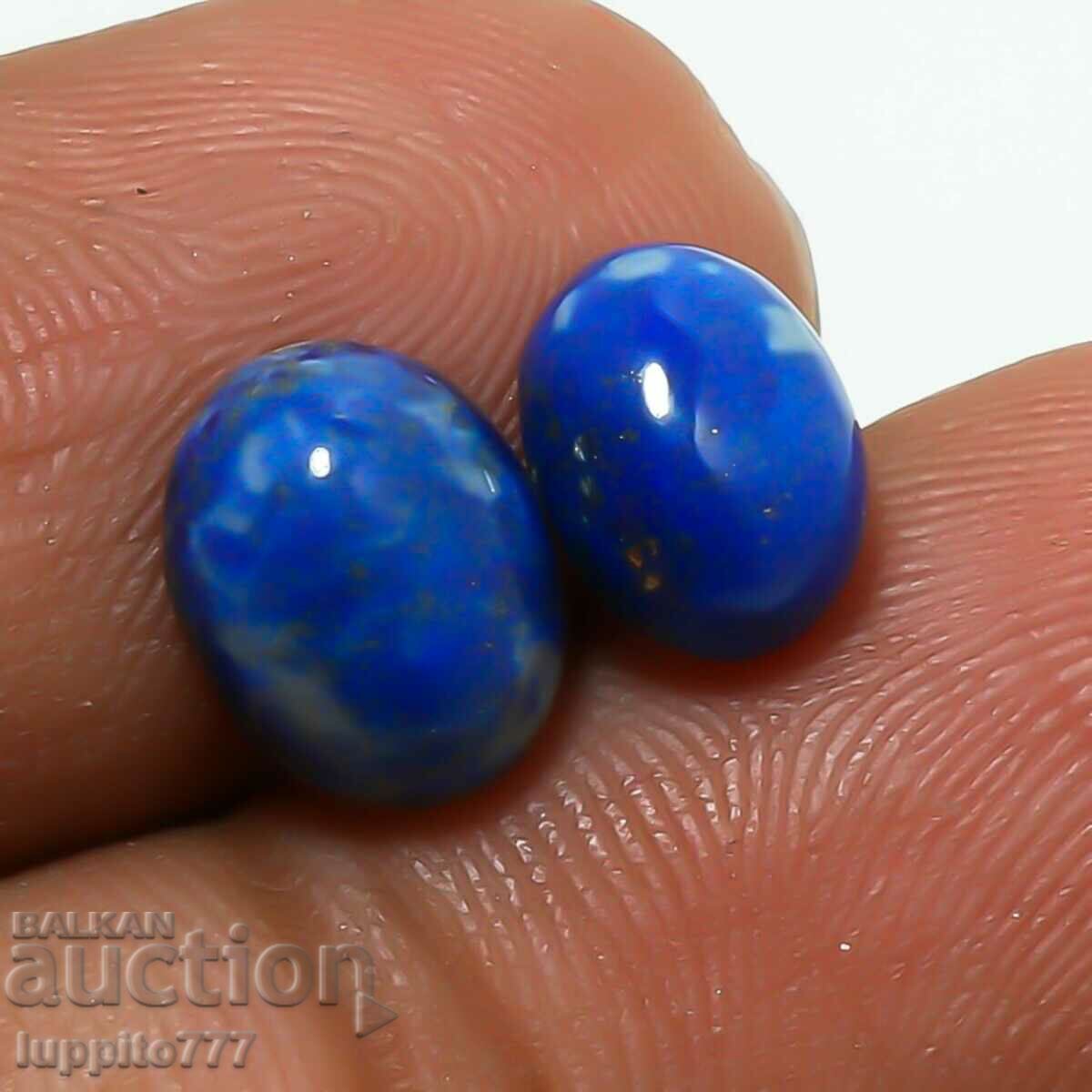 5.10 carat lapis lazuli 2 pcs oval cabochon pair