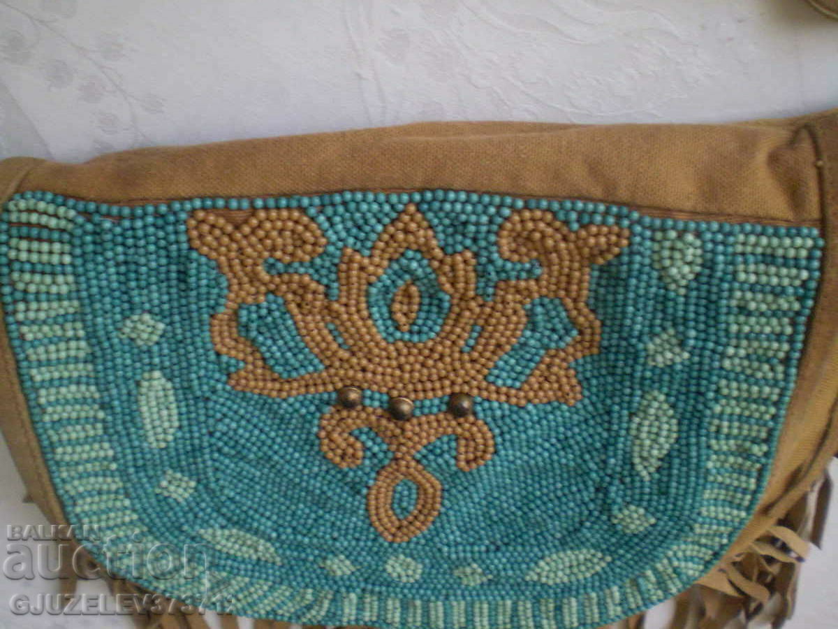Auction  Handbag fabric suede beads