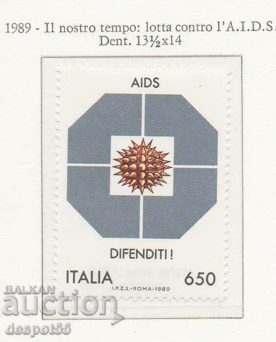 1989. Italy. Campaign against AIDS.