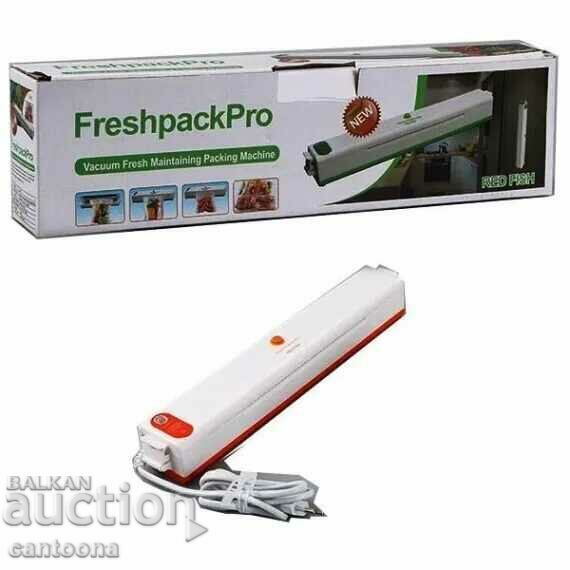 Device for vacuuming food and sealing Fresh Pack envelopes