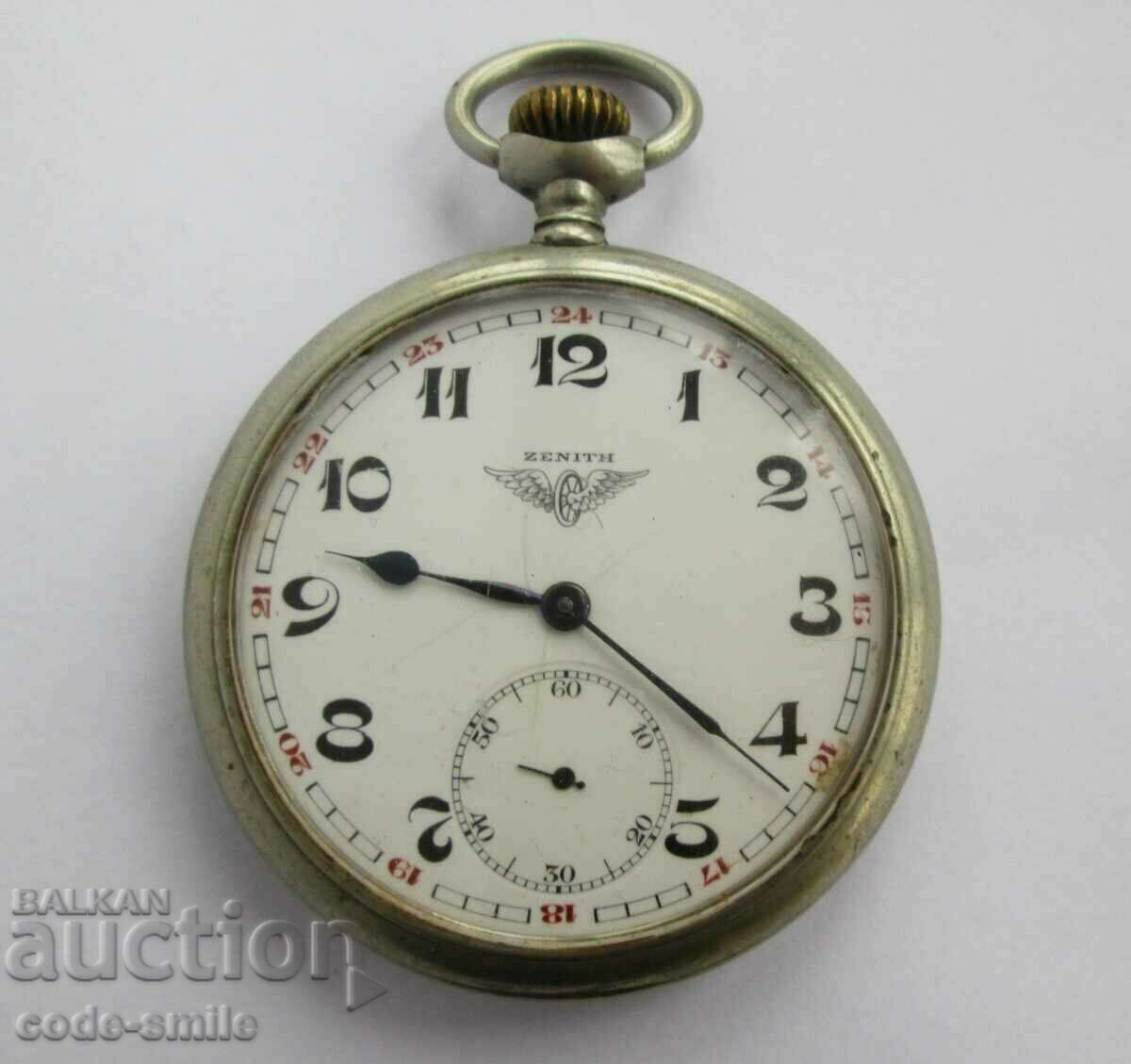 Стар железничарски джобен часовник ZENITH за железниците