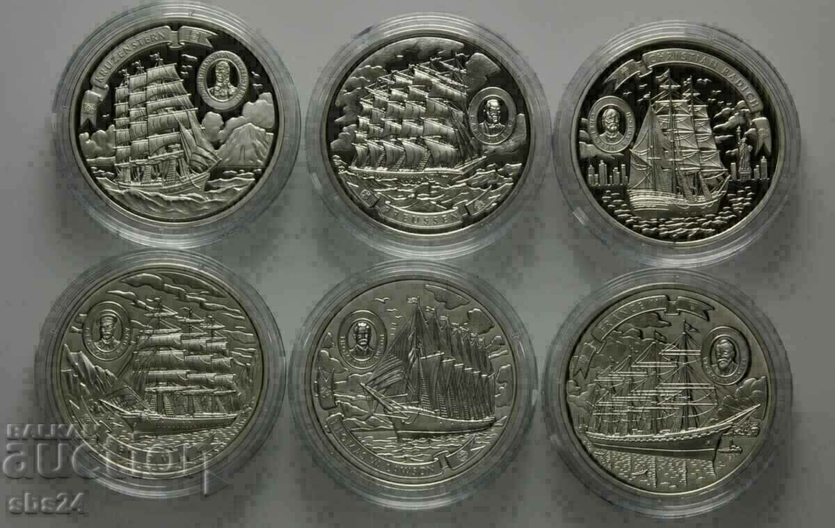 Cook Islands, 6 x 5 Dollars Tall Ships of the 20th Century