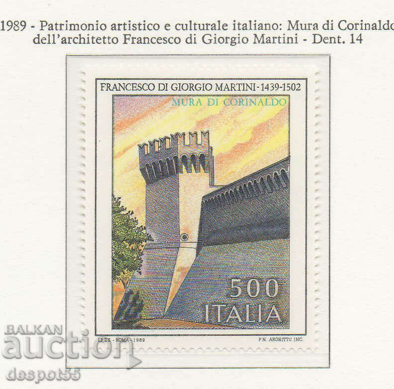 1989 Ιταλία. The Fortress Walls of Corinaldo+Φάκελος "Ημέρα Πρώτη"