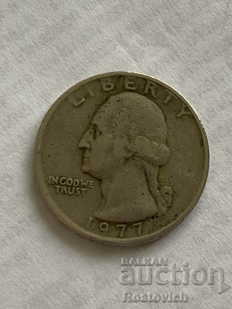 US 1/4 Dollar 1977 Washington Quarter.