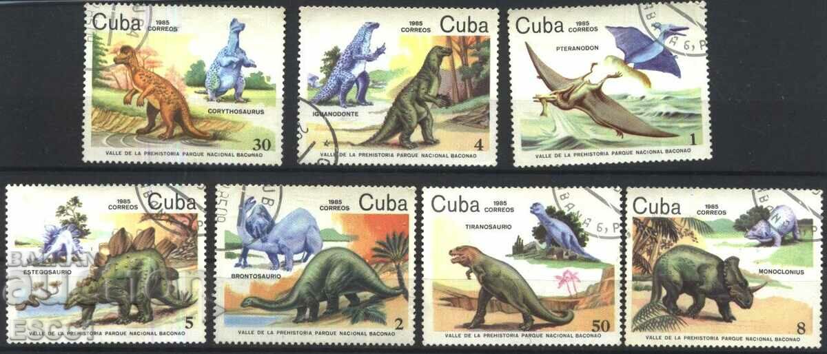 Stamped Fauna Dinosaurs 1985 from Cuba